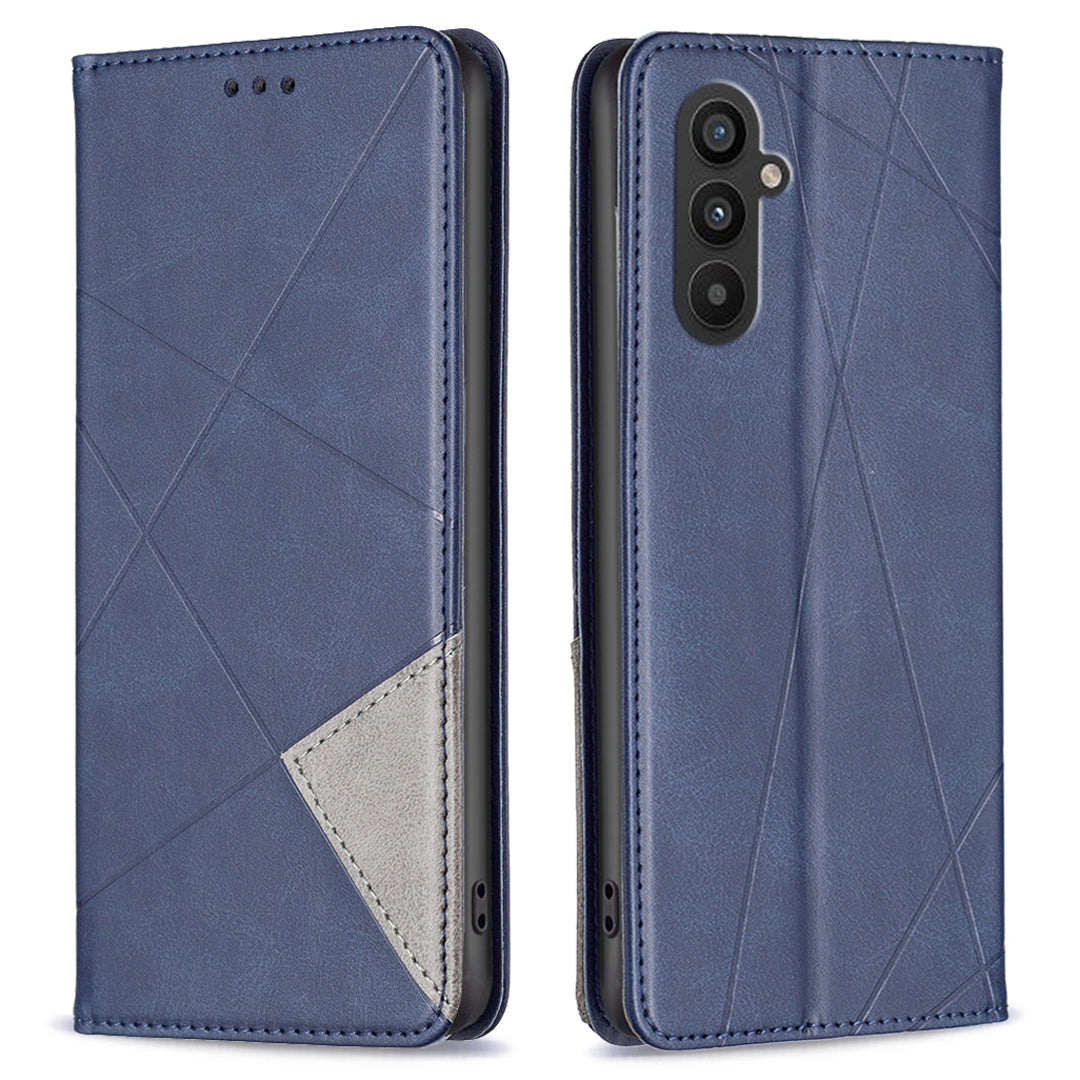 For Samsung Galaxy A25 5G Card Holder Mobile Case Imprinted Line Leather Stand Phone Cover