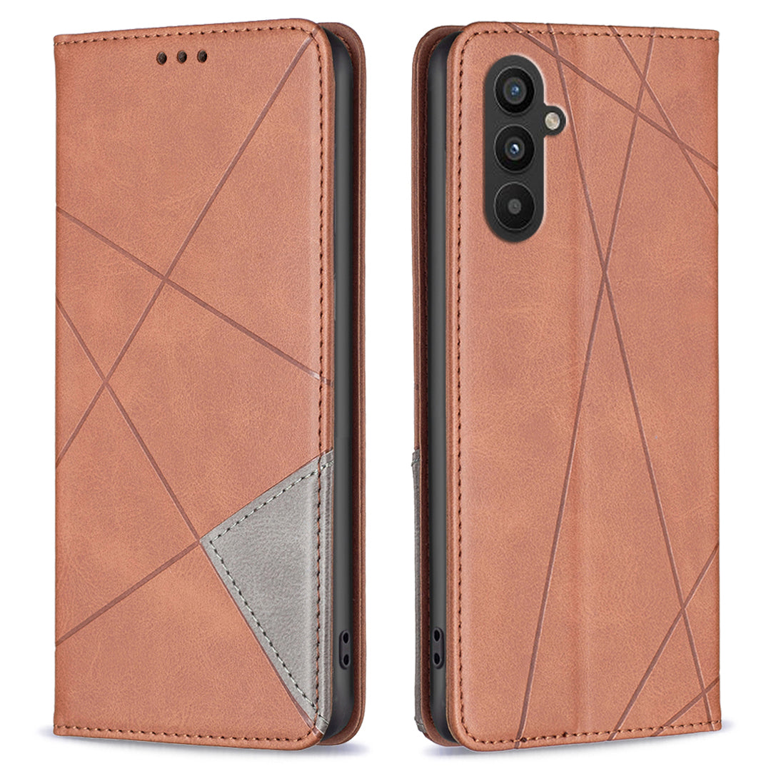 For Samsung Galaxy A25 5G Card Holder Mobile Case Imprinted Line Leather Stand Phone Cover