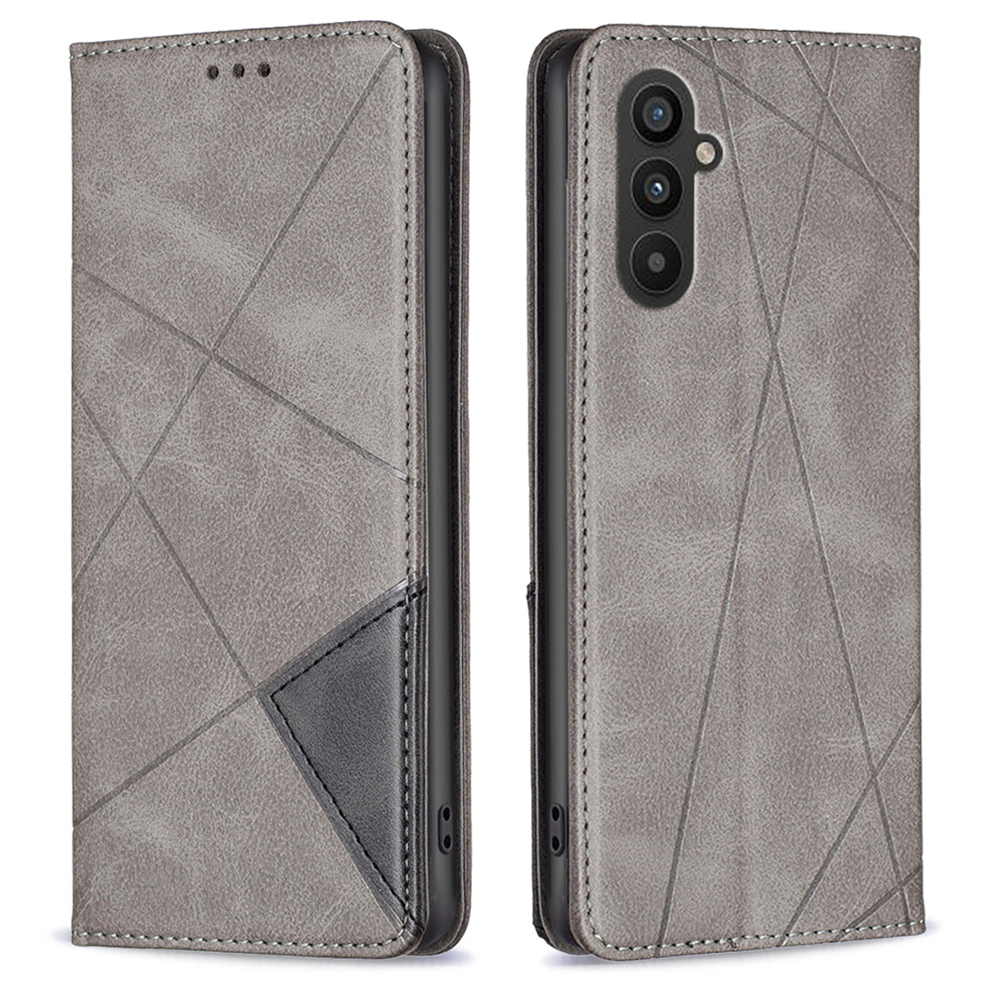 For Samsung Galaxy A25 5G Card Holder Mobile Case Imprinted Line Leather Stand Phone Cover