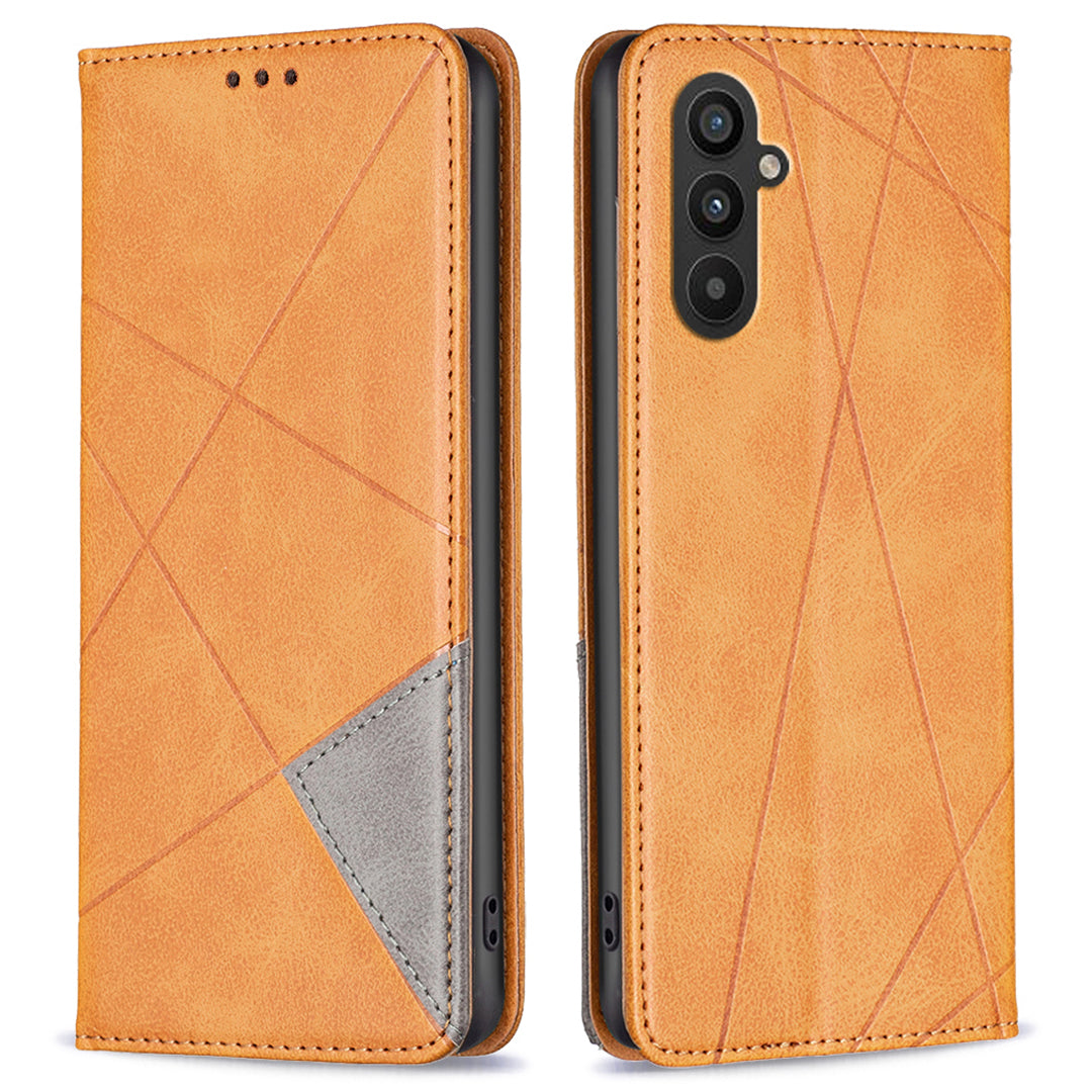 For Samsung Galaxy A25 5G Card Holder Mobile Case Imprinted Line Leather Stand Phone Cover