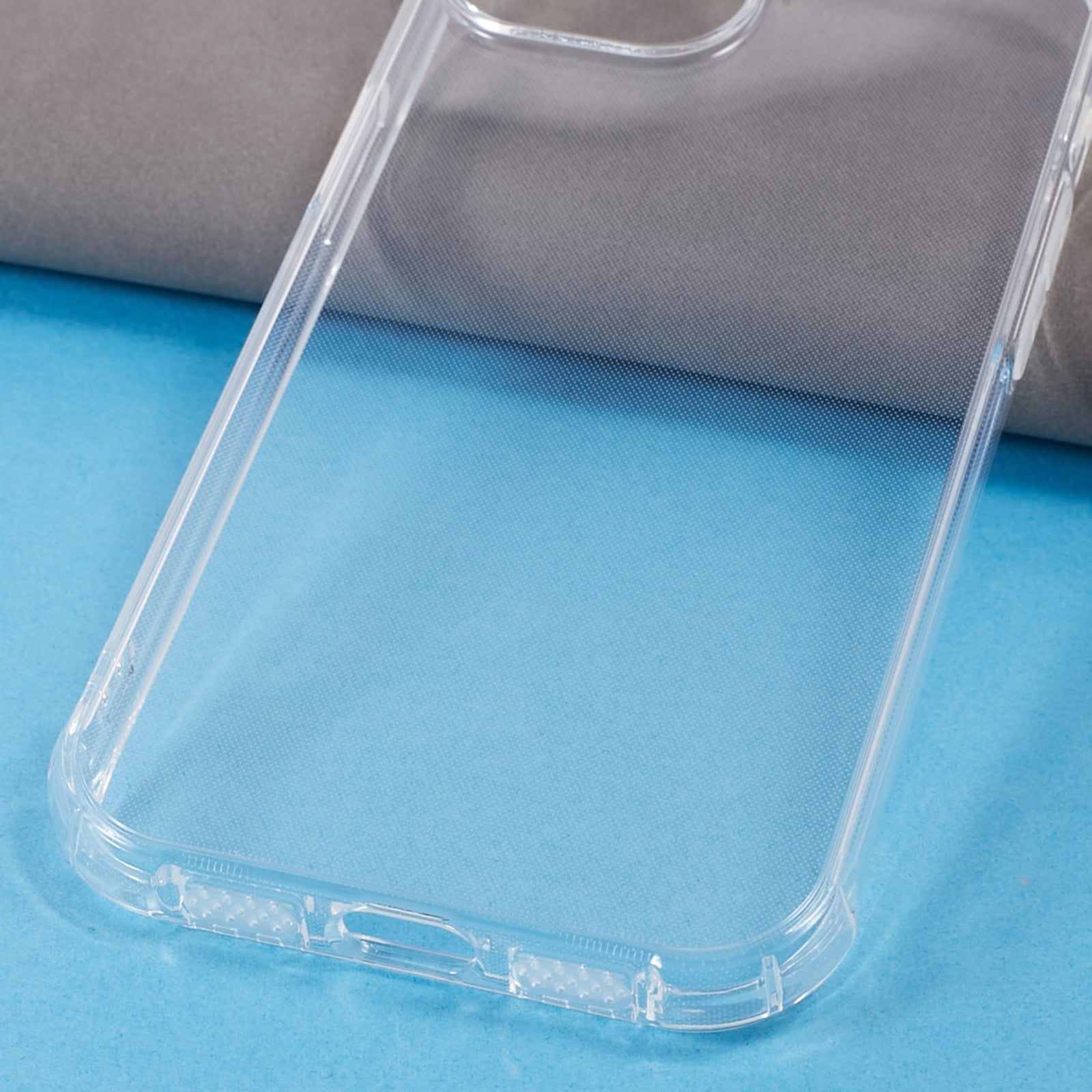 FULEXIN Phone Case for iPhone 15 Plus Transparent TPU Cover with Stereo Speaker Hole
