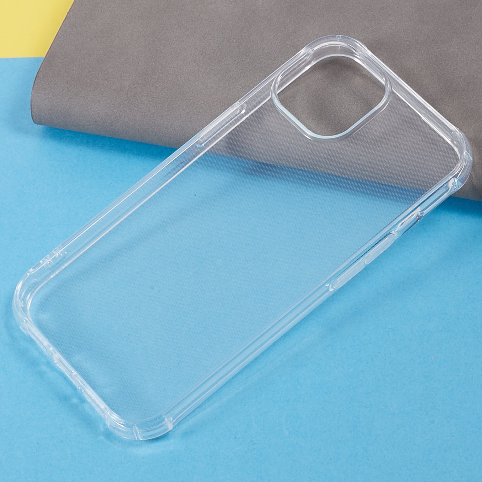 FULEXIN Phone Case for iPhone 15 Plus Transparent TPU Cover with Stereo Speaker Hole