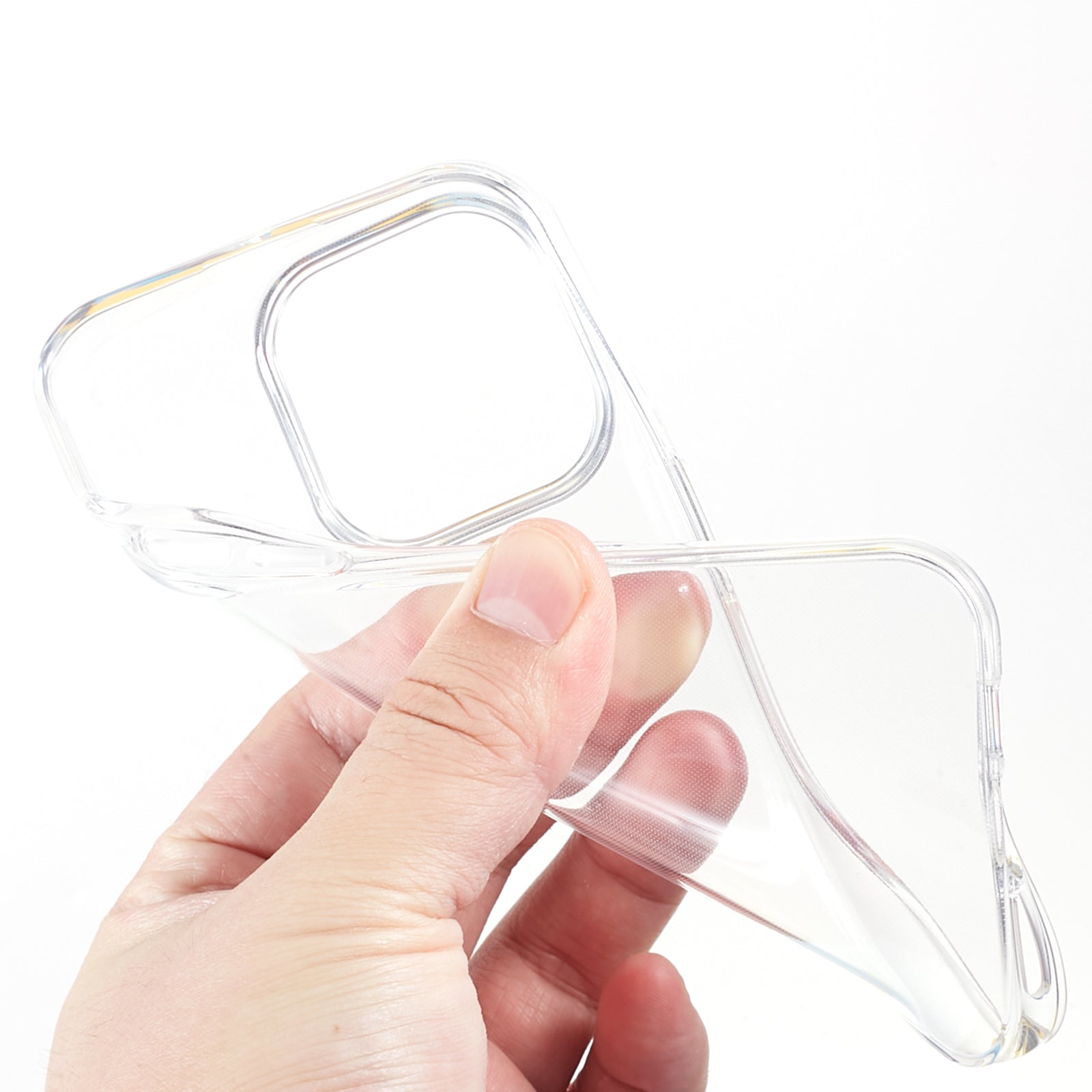 FULEXIN Flexible TPU Phone Cover for iPhone 15 Pro Anti-scratch Crystal Clear Phone Case
