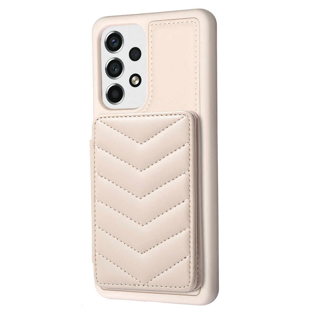 BF26 For Samsung Galaxy A13 5G 4G Magnetic Snap Button Phone Case Kickstand TPU PU Leather Phone Shell with Card Holder