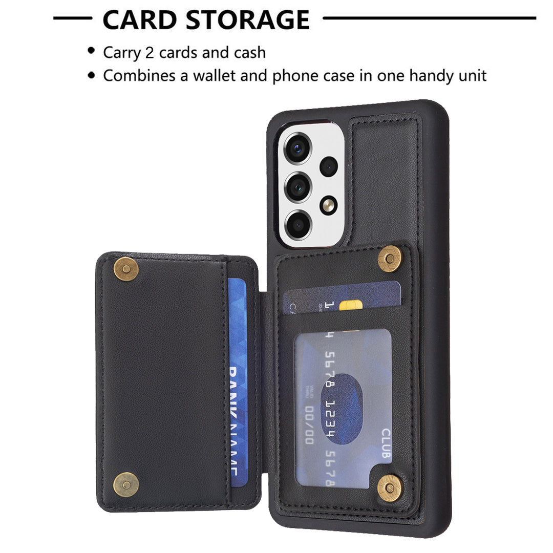 BF25 For Samsung Galaxy A13 4G 5G Card Holder Kickstand PU Leather Coated TPU Cover Phone Case