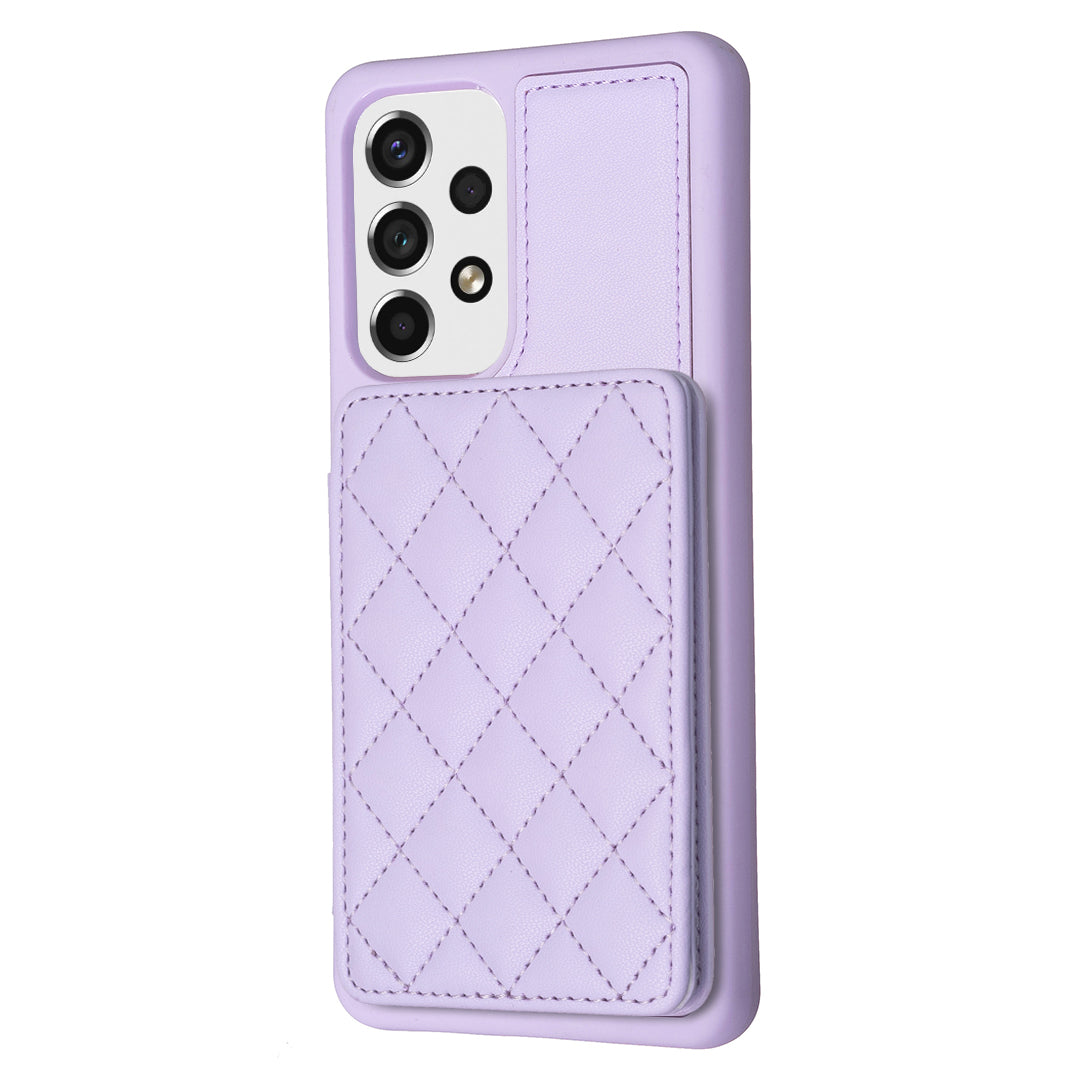 BF25 For Samsung Galaxy A53 5G Card Slots Leather Coated TPU Cover Phone Case with Kickstand