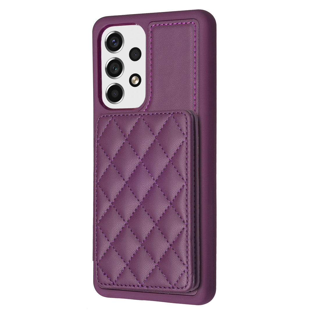 BF25 For Samsung Galaxy A53 5G Card Slots Leather Coated TPU Cover Phone Case with Kickstand