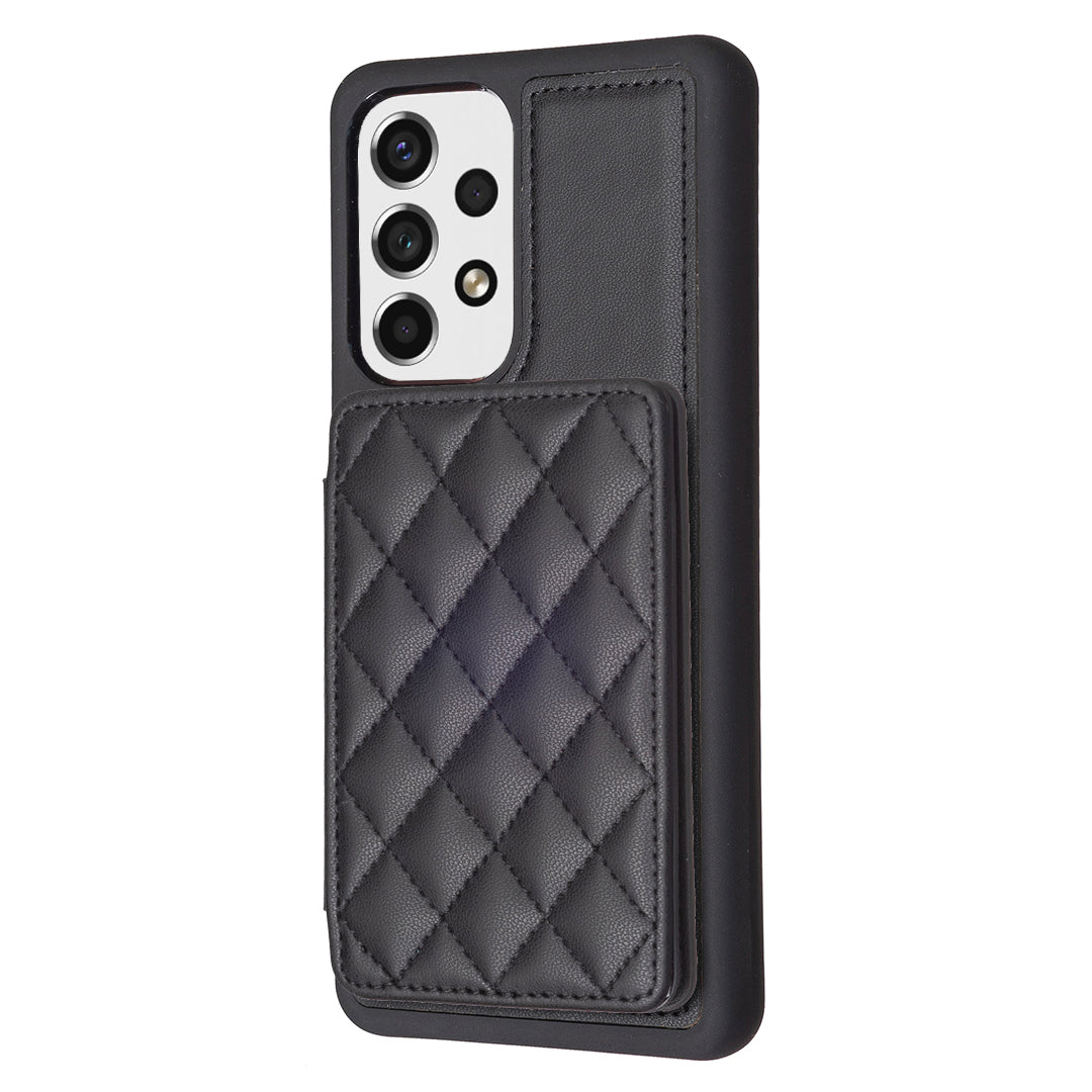 BF25 For Samsung Galaxy A53 5G Card Slots Leather Coated TPU Cover Phone Case with Kickstand