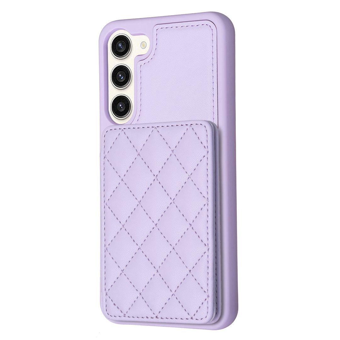 BF25 Leather Coated TPU Cover for Samsung Galaxy S23 Card Slots Phone Case with Kickstand
