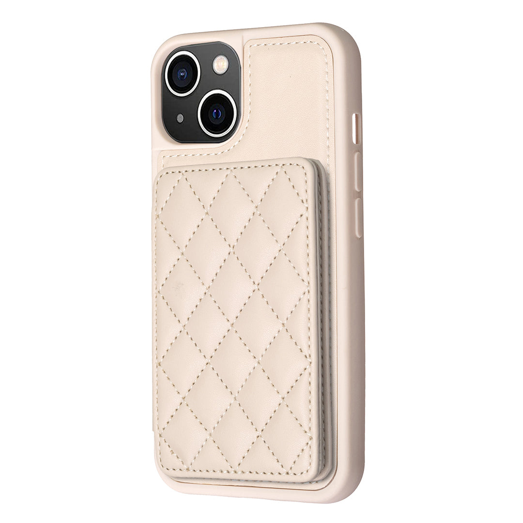 BF25 For iPhone 13/14 Card Slots Kickstand Phone Case PU Leather Coated TPU Back Protector Cover