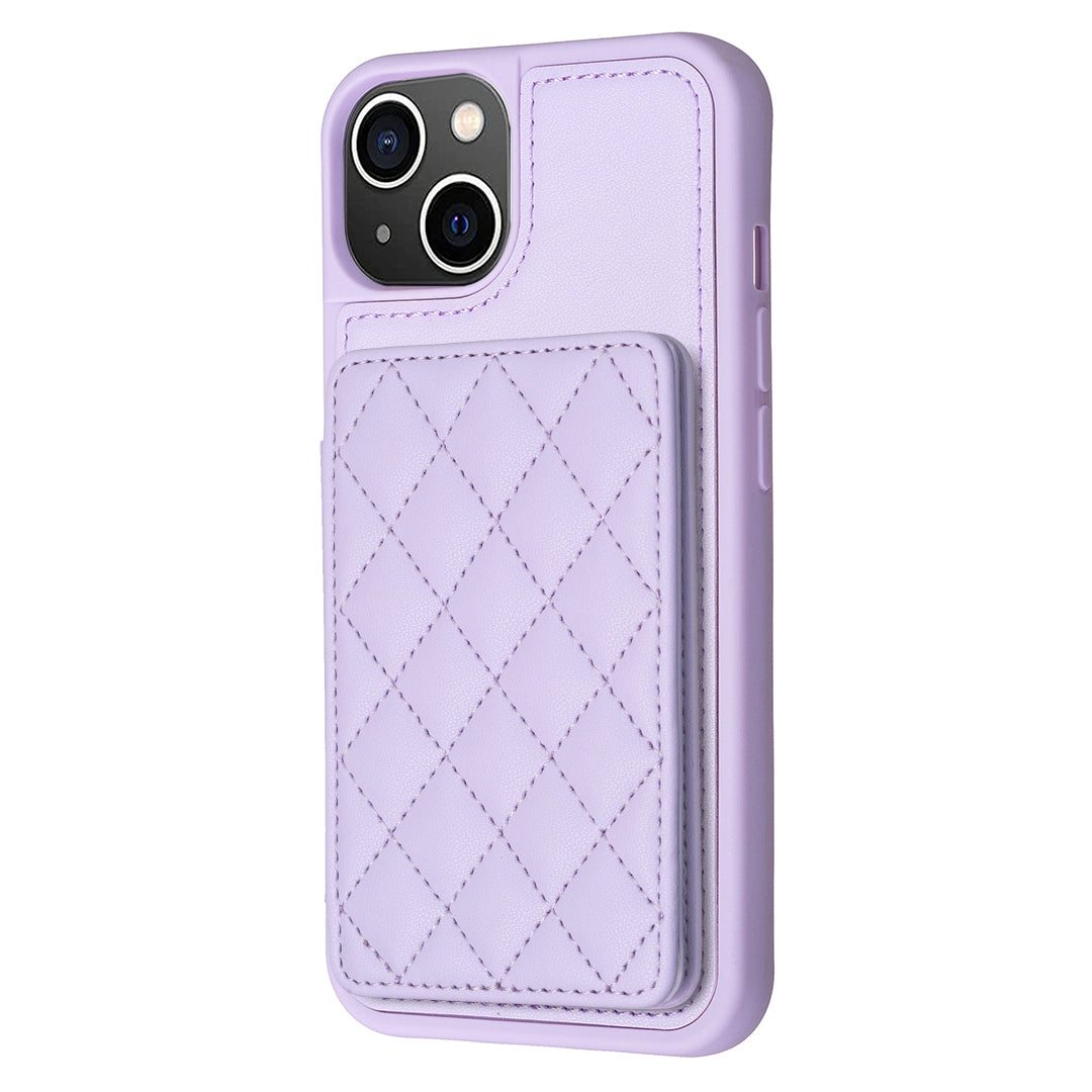 BF25 For iPhone 13/14 Card Slots Kickstand Phone Case PU Leather Coated TPU Back Protector Cover