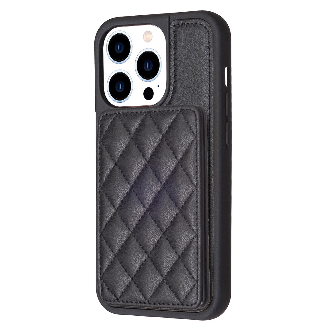 BF25 Leather Coated TPU Cover for iPhone 13 Pro Max 6.7 inch Card Slots Kickstand Phone Anti-scratch Case