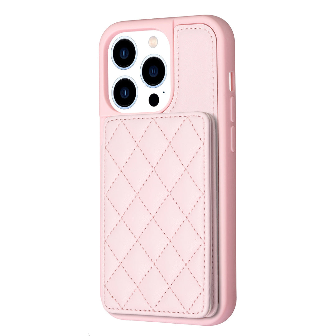 BF25 Leather Coated TPU Cover for iPhone 13 Pro Max 6.7 inch Card Slots Kickstand Phone Anti-scratch Case