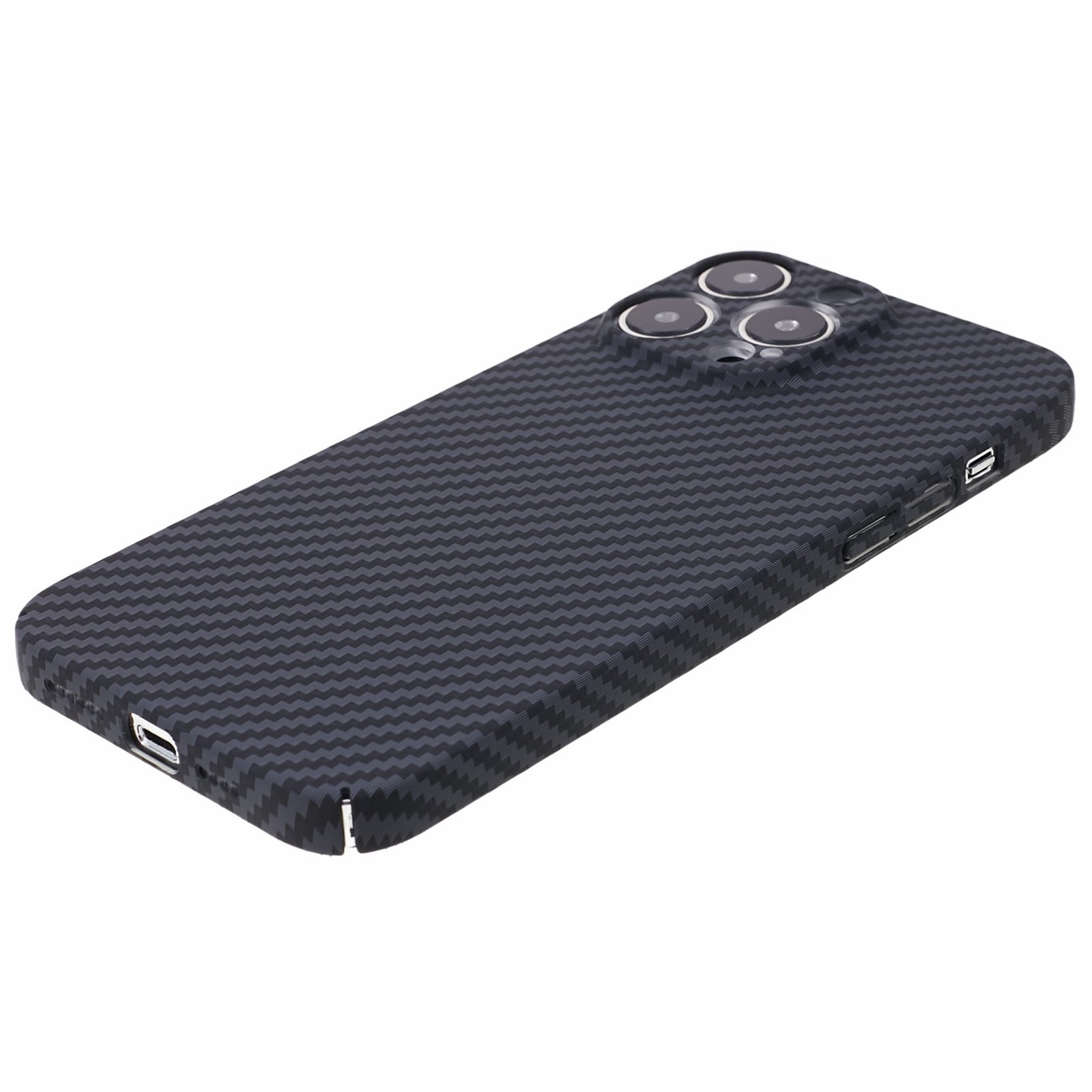 DFANS For iPhone 14 Pro Max Carbon Fiber Texture Phone Case Hard PC Shockproof Back Cover