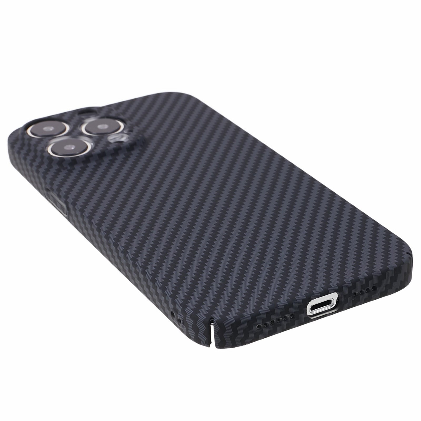 DFANS For iPhone 14 Pro Max Carbon Fiber Texture Phone Case Hard PC Shockproof Back Cover