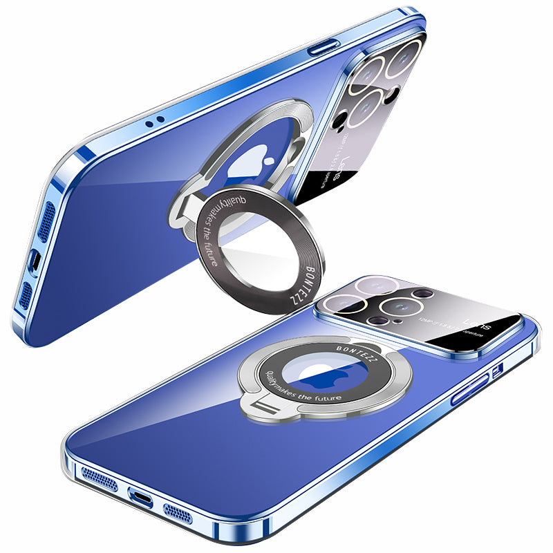 VOERO Electroplating Phone Cover for iPhone 12 Pro 6.1 inch Anti-Drop Hard PC Kickstand Case Compatible with MagSafe