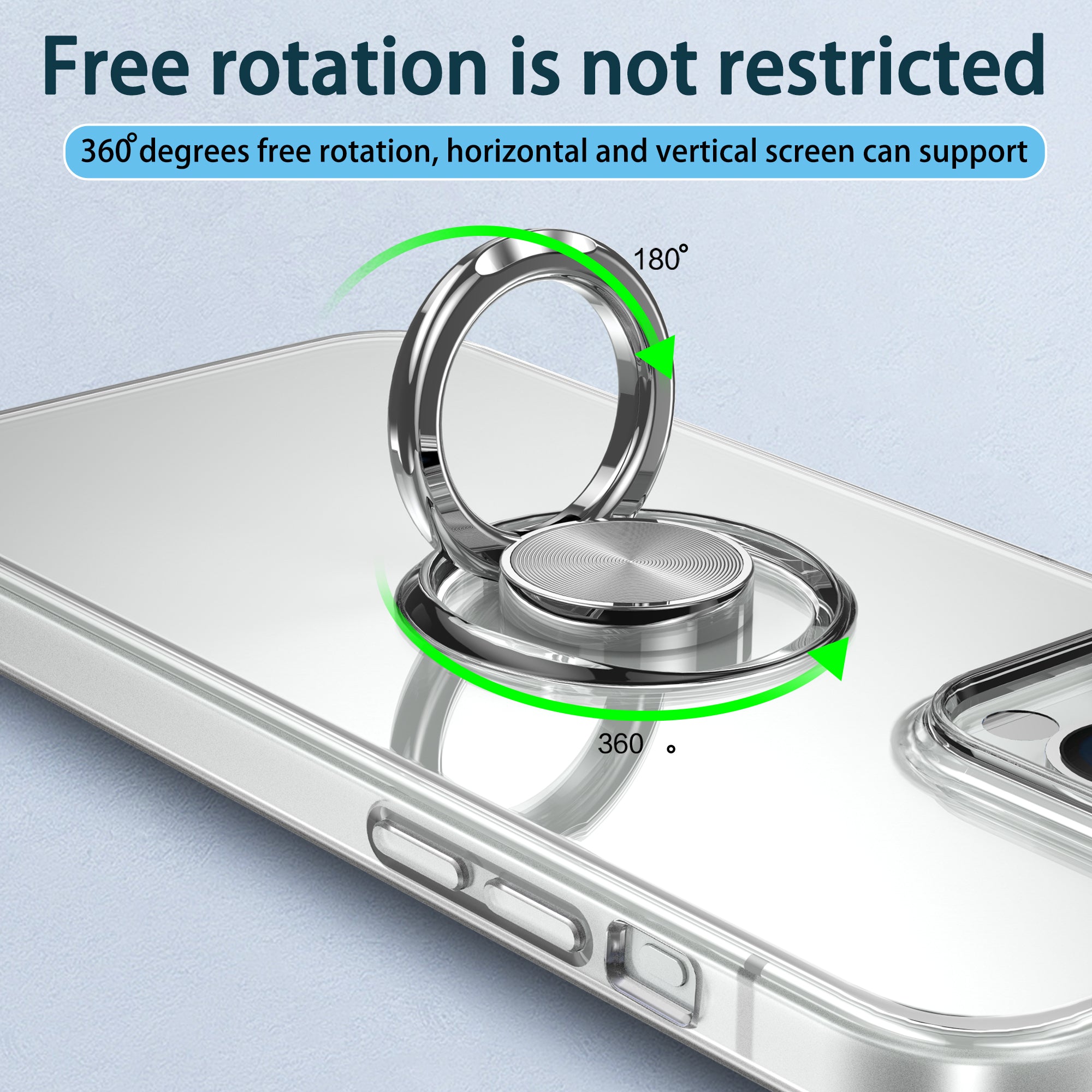 For iPhone 15 Pro Max Soft TPU Clear Case Anti-Drop Cell Phone Protective Cover with Kickstand