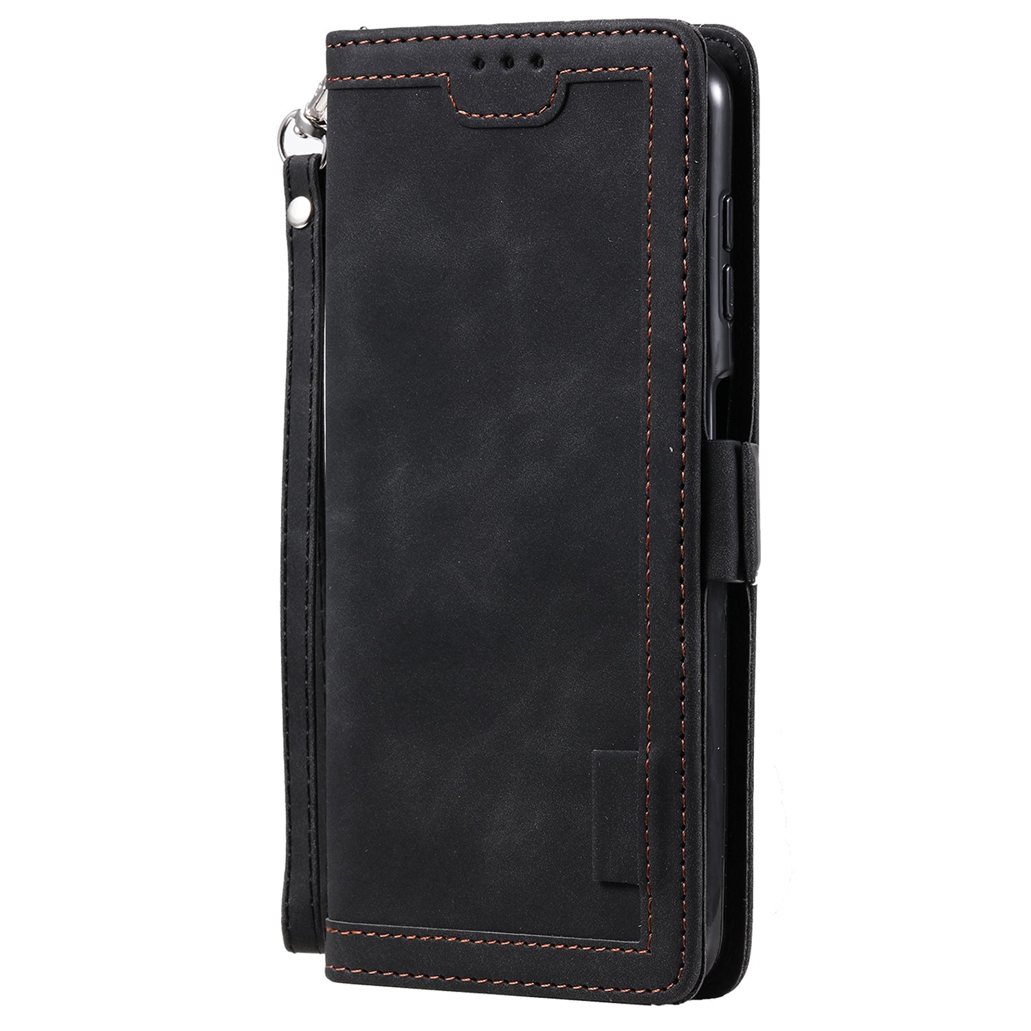 Til Samsung Galaxy A25 5G Retro Case Farve Splejsningsstativ Pung Flip PU lædercover med håndledsrem
