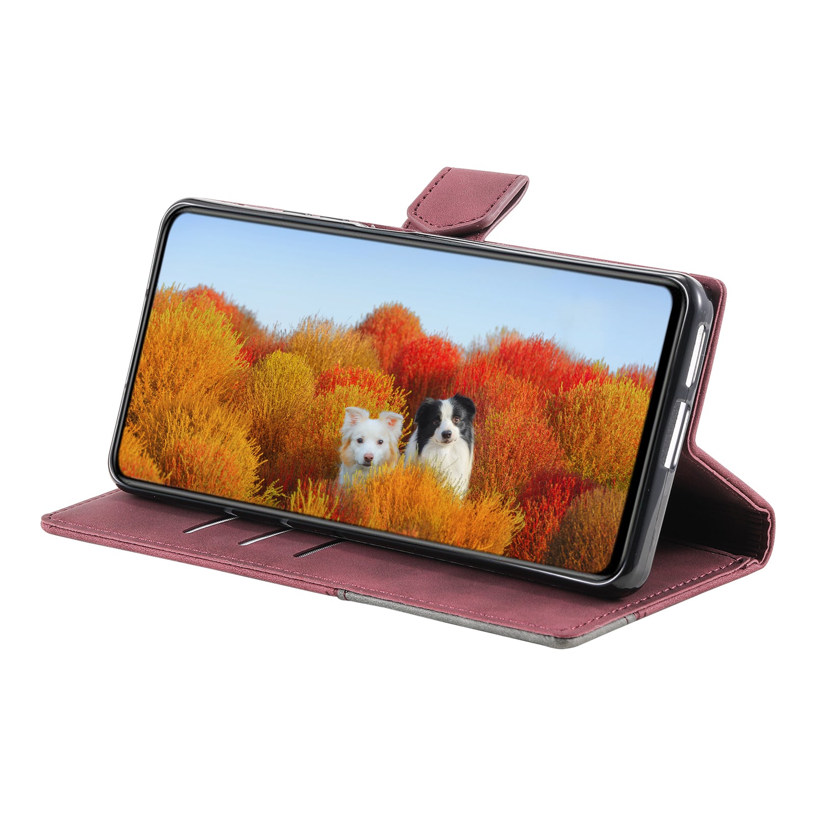 TTUDRCH For Samsung Galaxy A25 5G Style 004 Splicing Skin-touch Leather Case RFID Blocking Wallet Stand Cover with Wrist Strap