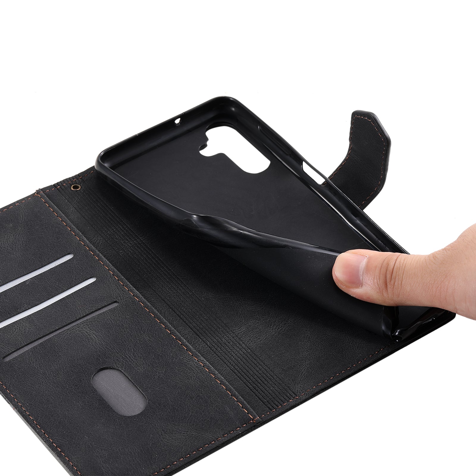 TTUDRCH Style 004 for Samsung Galaxy S23 FE Wrist Strap Splicing PU Leather Case RFID Blocking Wallet Foldable Stand Cover