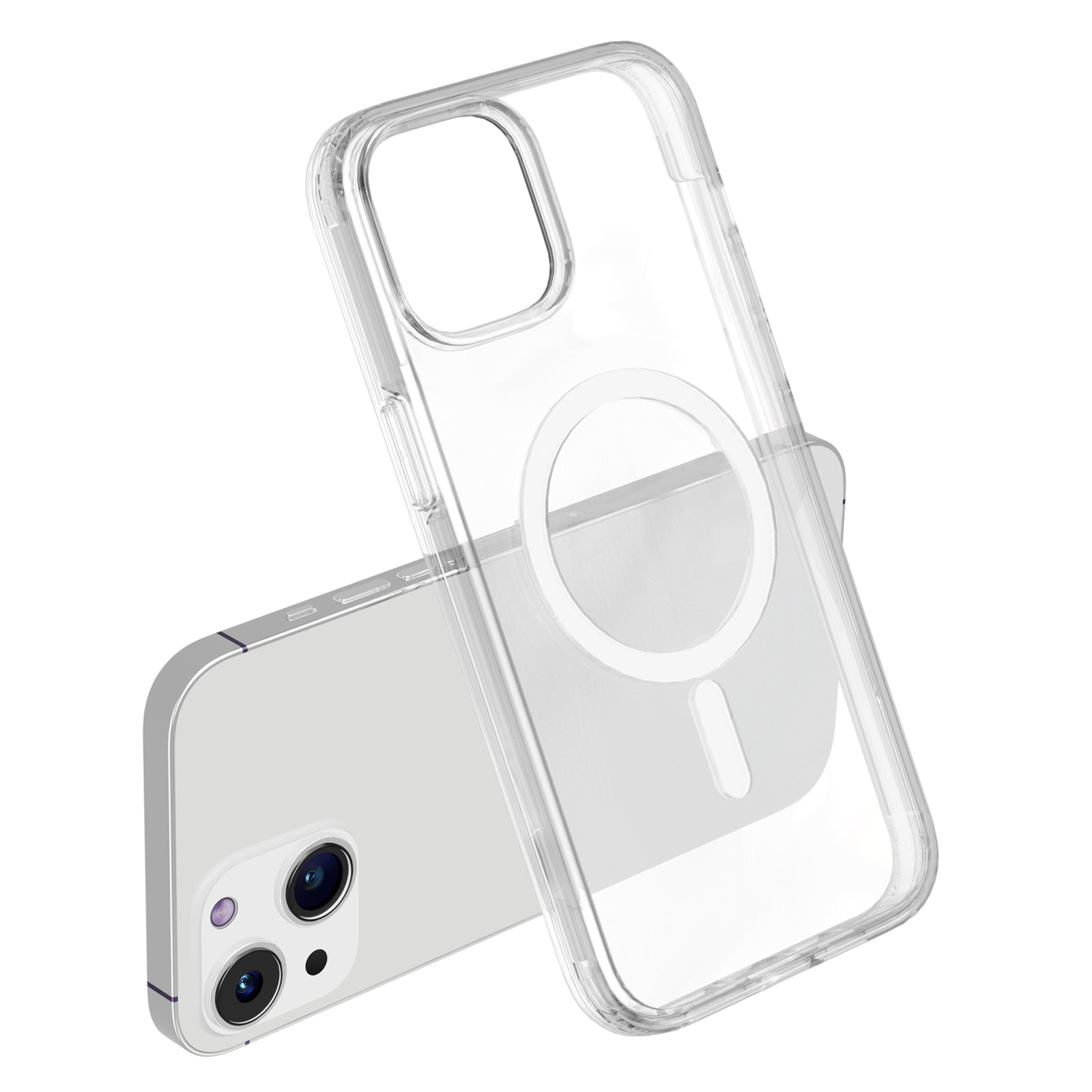 For iPhone 15 Plus Clear Phone Case Compatible with MagSafe PC TPU Anti-drop Cover