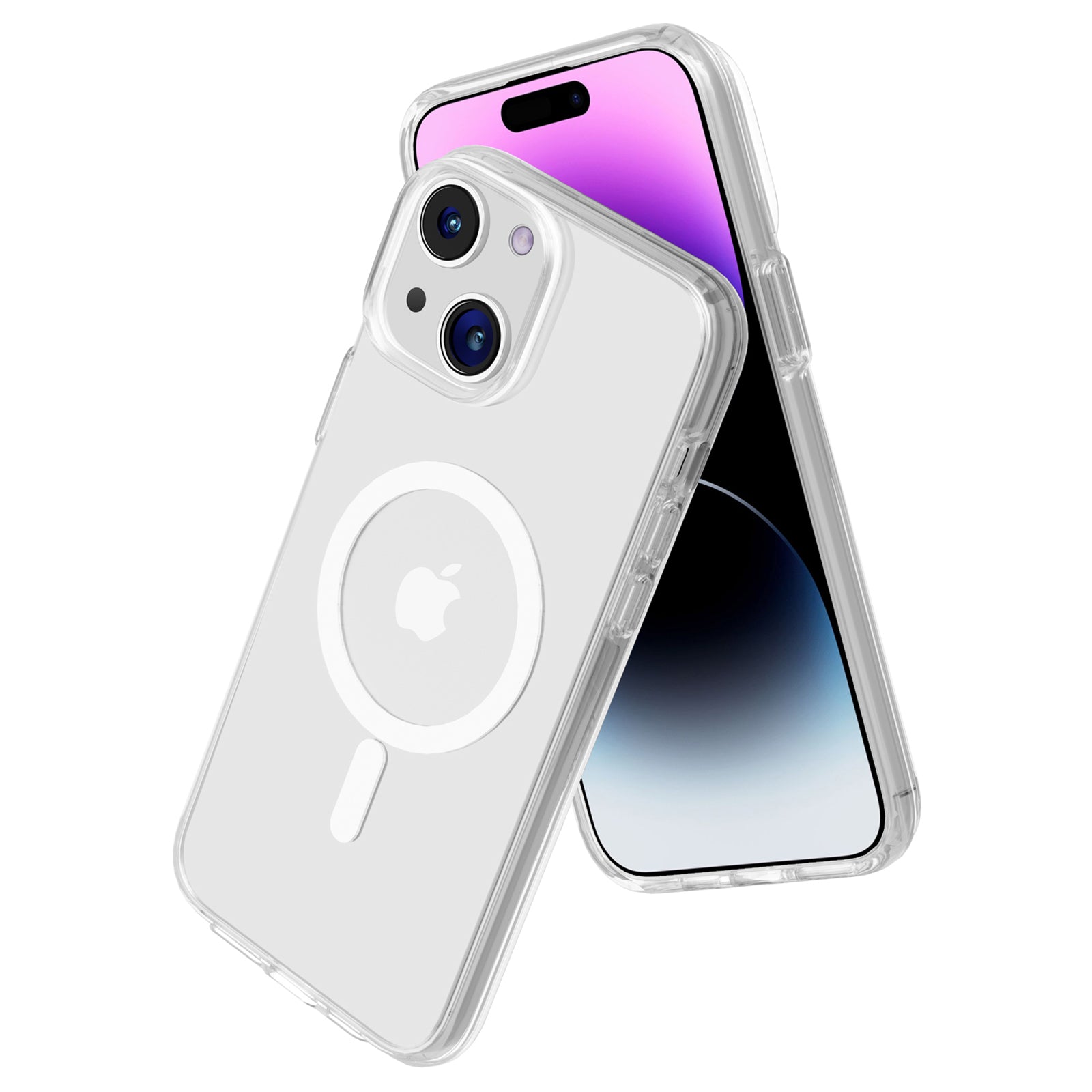 For iPhone 15 Plus Clear Phone Case Compatible with MagSafe PC TPU Anti-drop Cover