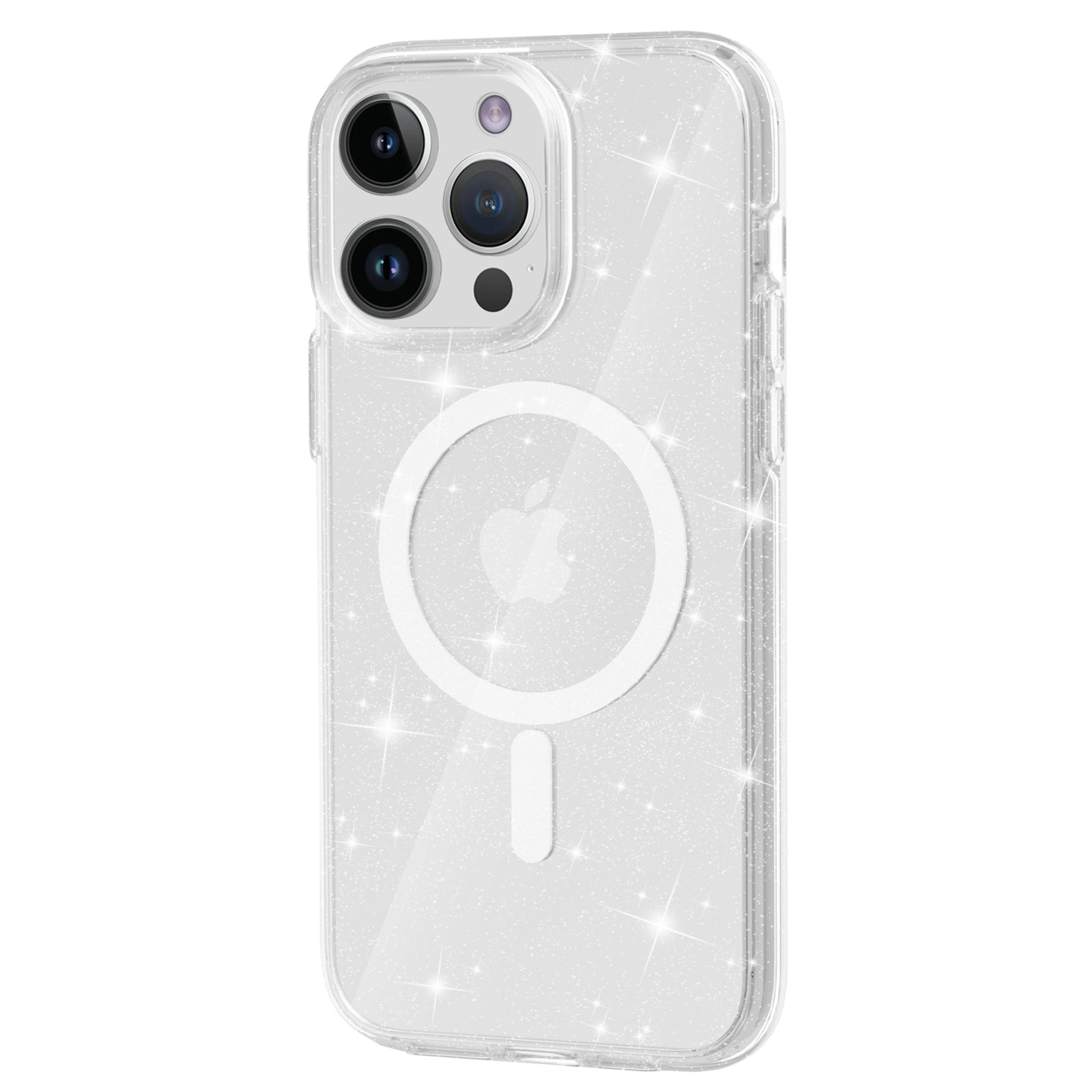 Glitter Magnetic Case til iPhone 15 Pro Max Hard PC Blød TPU kompatibel med MagSafe telefoncover