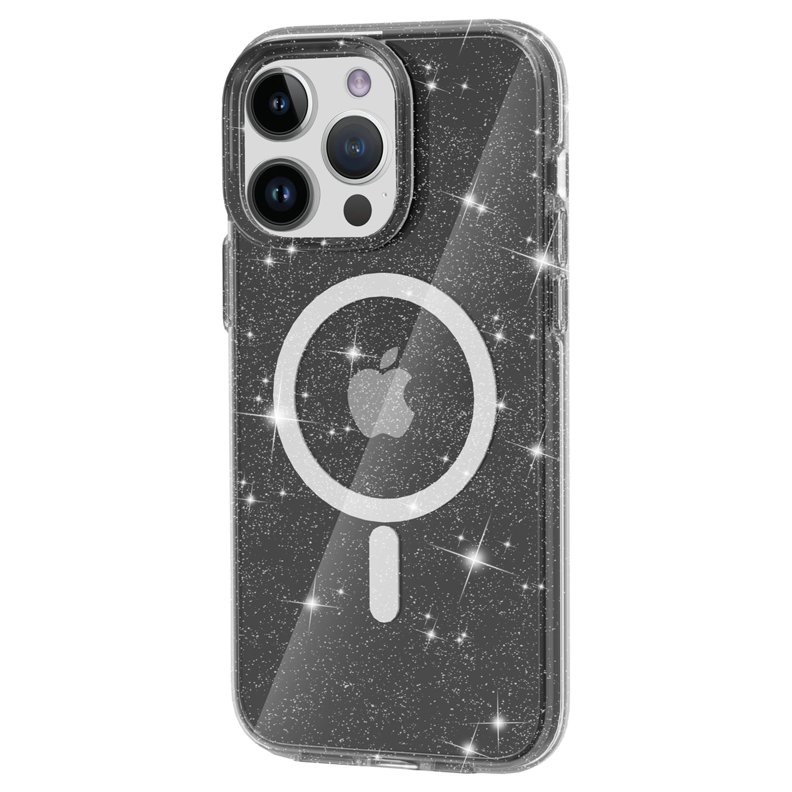 Glitter Magnetic Case til iPhone 15 Pro Max Hard PC Blød TPU kompatibel med MagSafe telefoncover