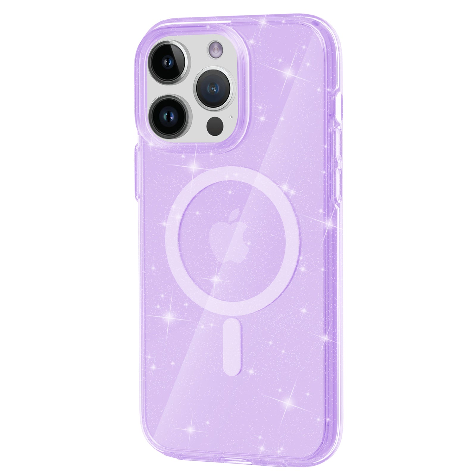 Glitter Magnetic Case til iPhone 15 Pro Max Hard PC Blød TPU kompatibel med MagSafe telefoncover