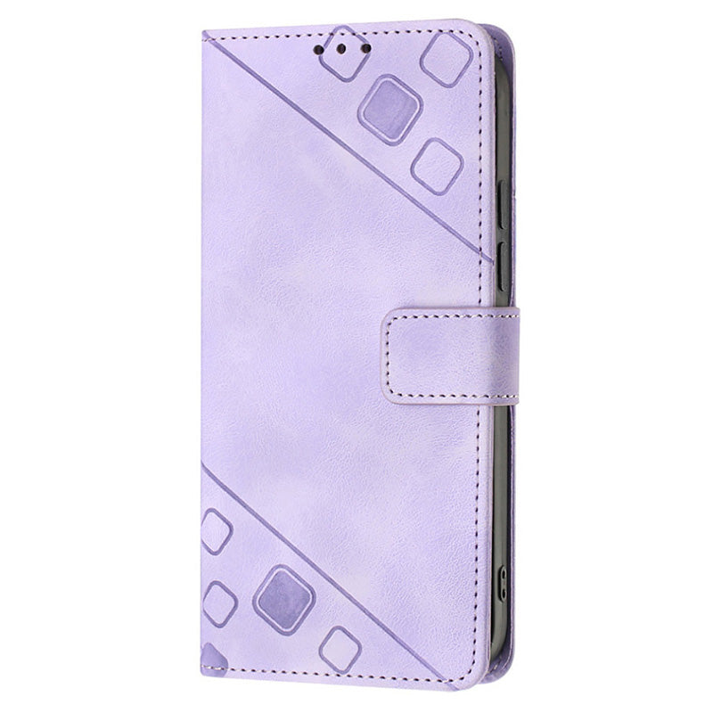 PT005 YB Imprinting Series-6 for Samsung Galaxy S23 FE Leather Wallet Case Skin-touch Phone Stand Cover