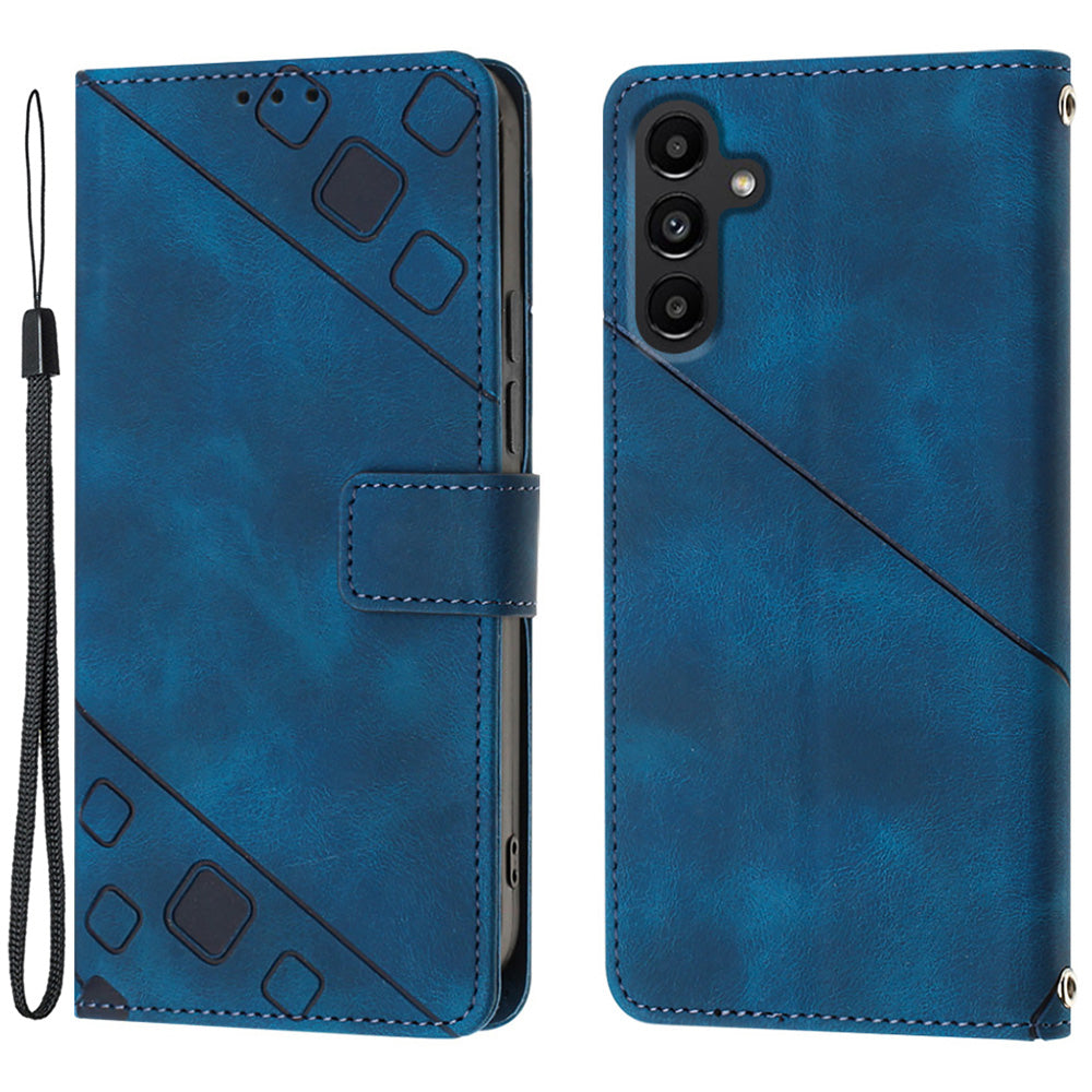 PT005 YB Imprinting Series-6 for Samsung Galaxy S23 FE Leather Wallet Case Skin-touch Phone Stand Cover