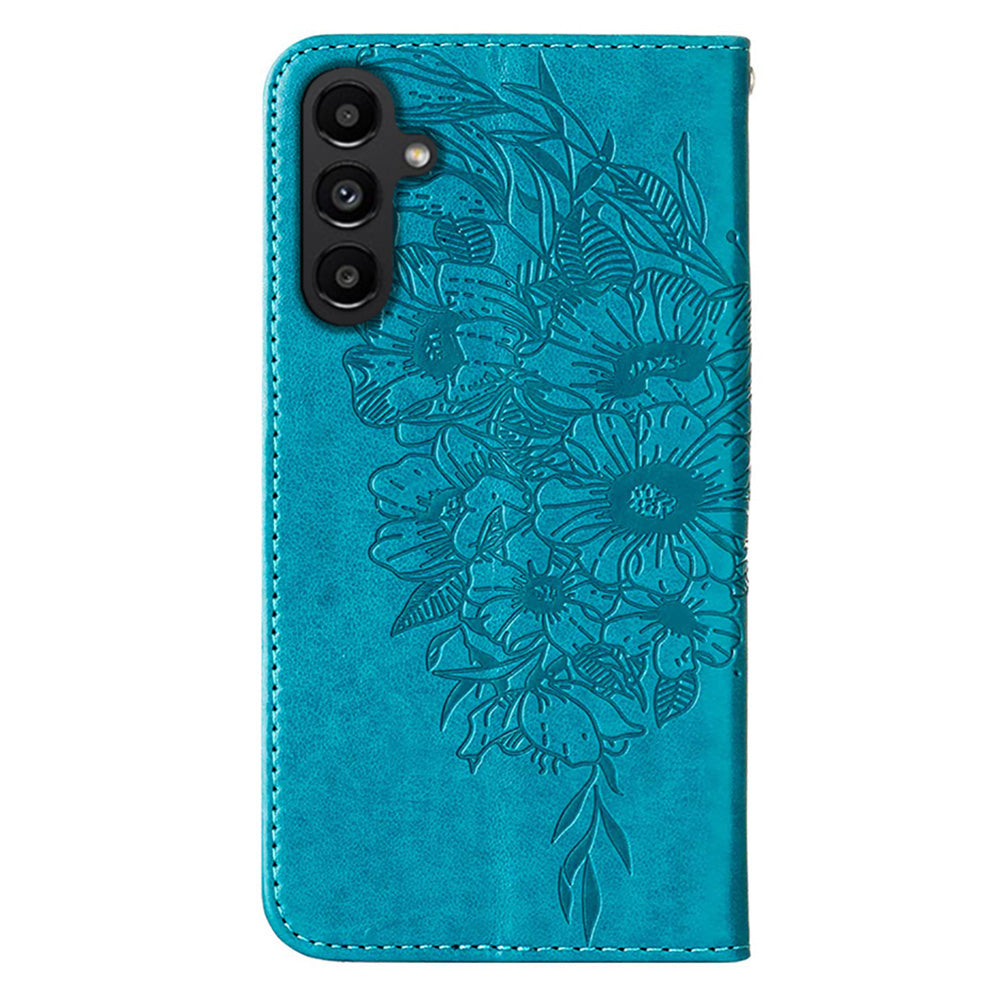 YB Imprinting Series-4 For Samsung Galaxy S23 FE Leather Wallet Case Butterfly Imprinted Phone Stand Cover with Strap