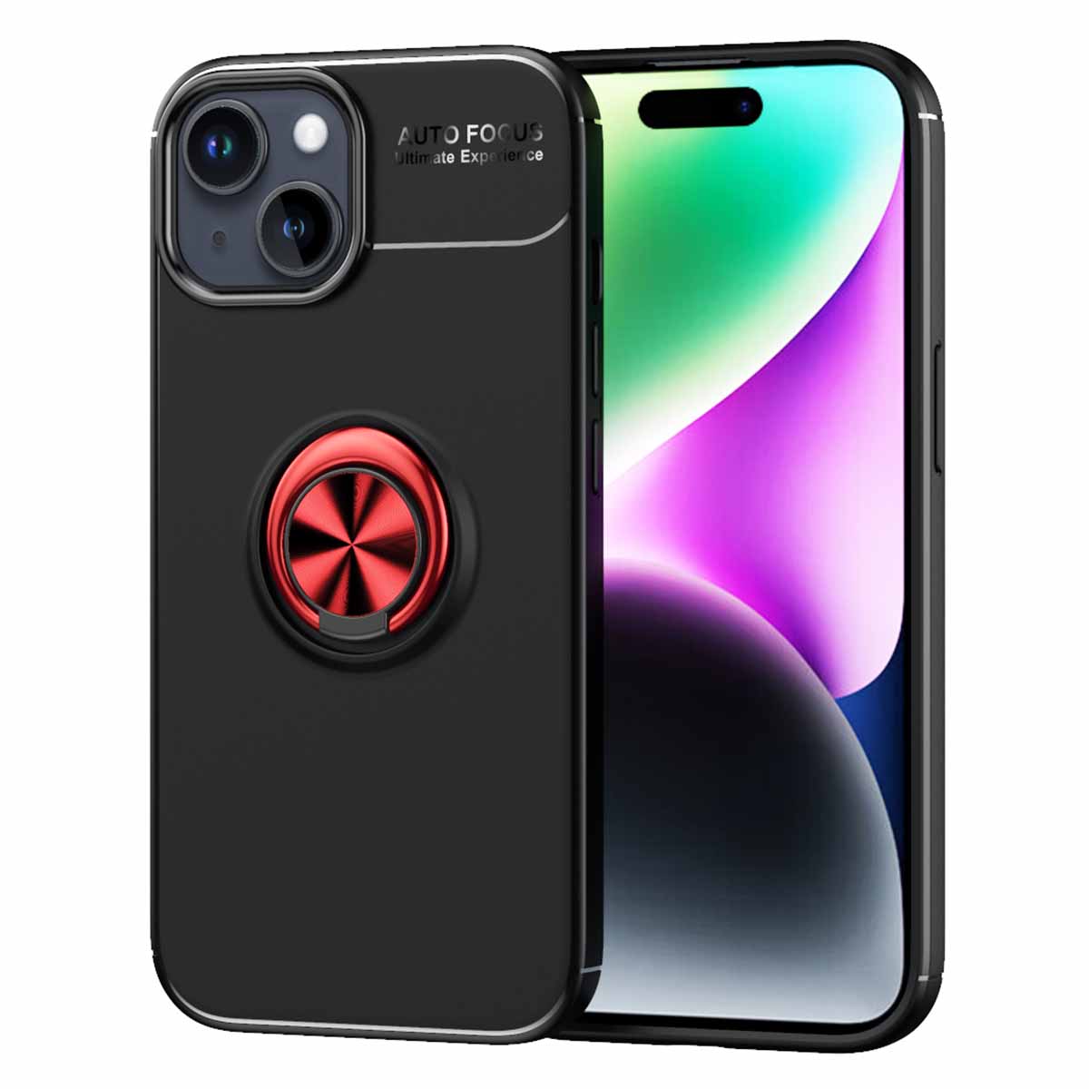 TPU Phone Case for iPhone 15 Ring Holder Kickstand Anti-scratch Phone Back Cover