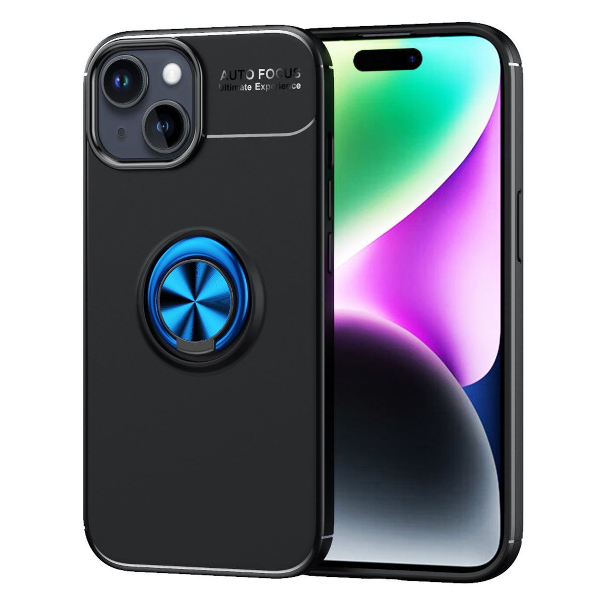 TPU Phone Case for iPhone 15 Ring Holder Kickstand Anti-scratch Phone Back Cover