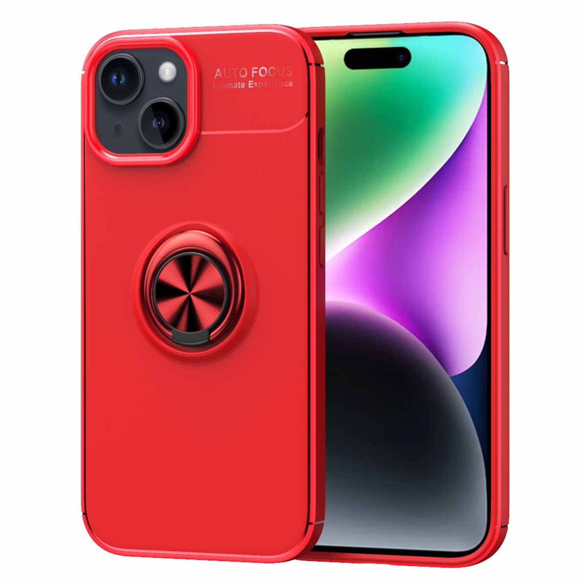 TPU Phone Case for iPhone 15 Ring Holder Kickstand Anti-scratch Phone Back Cover