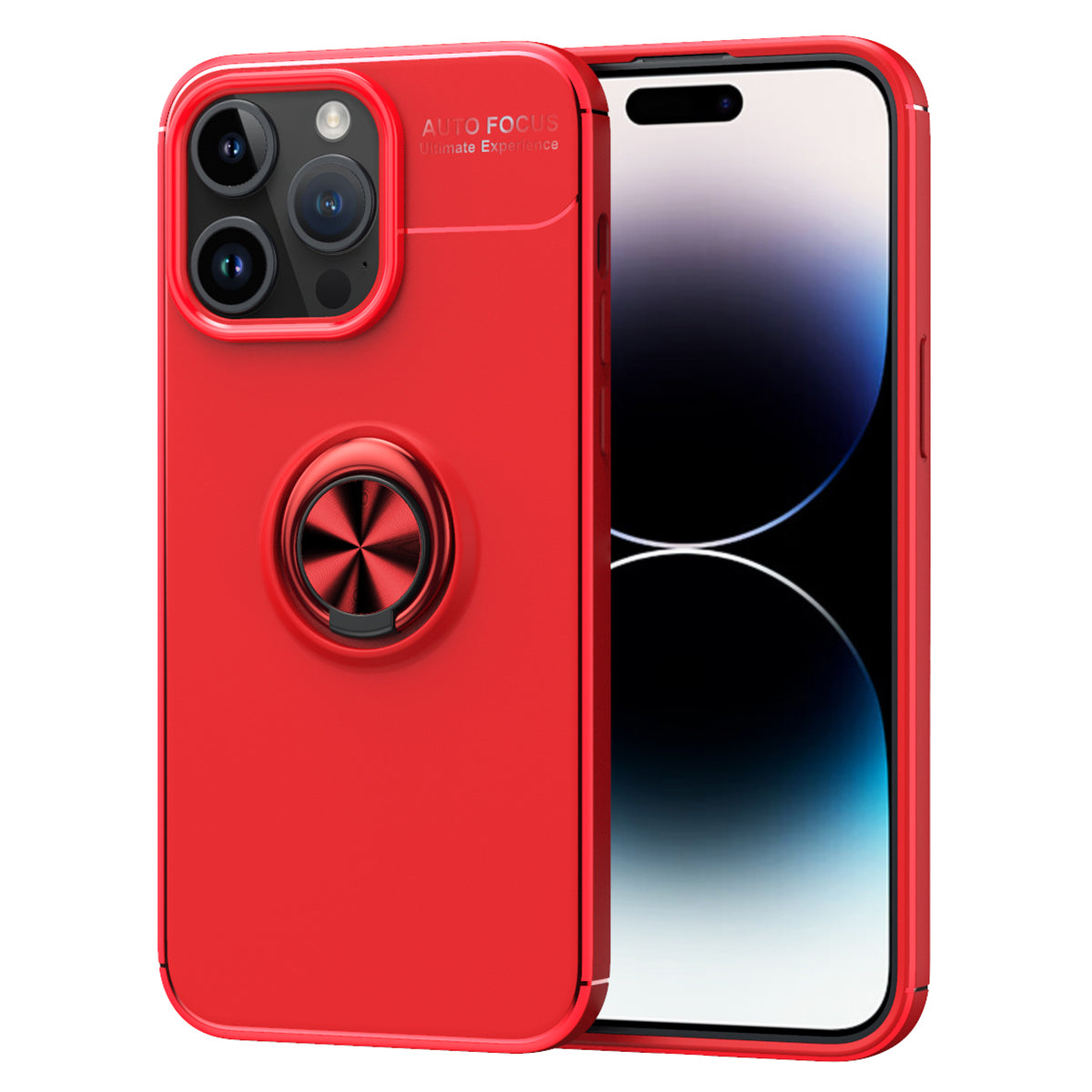 Anti-scratch Phone Case for iPhone 15 Pro Ring Holder Kickstand TPU Phone Cover