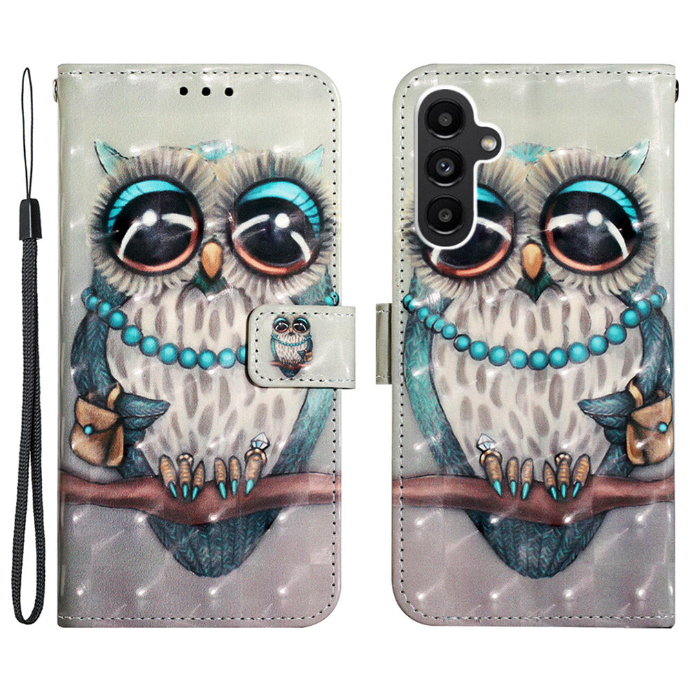YB Pattern Printing Leather Series-2 For Samsung Galaxy A25 5G A24 4G Wallet Phone Case 3D Pattern Printed Leather Cover