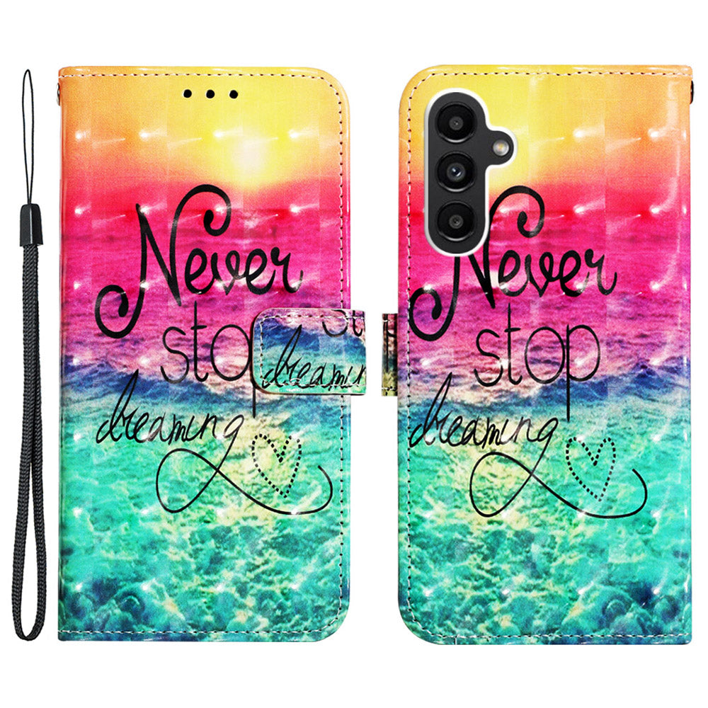 YB Pattern Printing Leather Series-2 For Samsung Galaxy A25 5G A24 4G Wallet Phone Case 3D Pattern Printed Leather Cover