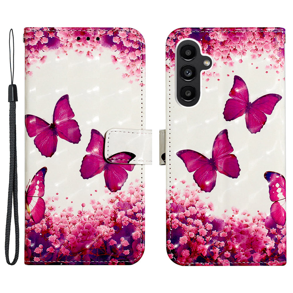 YB Pattern Printing Leather Series-2 For Samsung Galaxy A25 5G A24 4G Wallet Phone Case 3D Pattern Printed Leather Cover