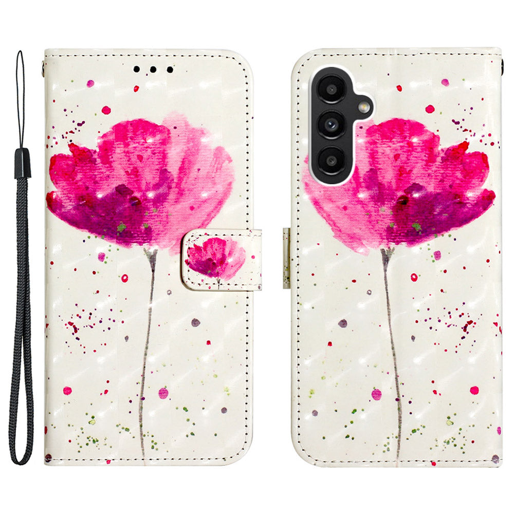 YB Pattern Printing Leather Series-2 For Samsung Galaxy A25 5G A24 4G Wallet Phone Case 3D Pattern Printed Leather Cover