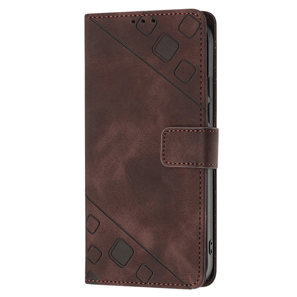 PT005 YB Imprinting Series-6 for Samsung Galaxy A25 5G A24 4G Wallet Case Skin-touch Leather Stand Phone Cover