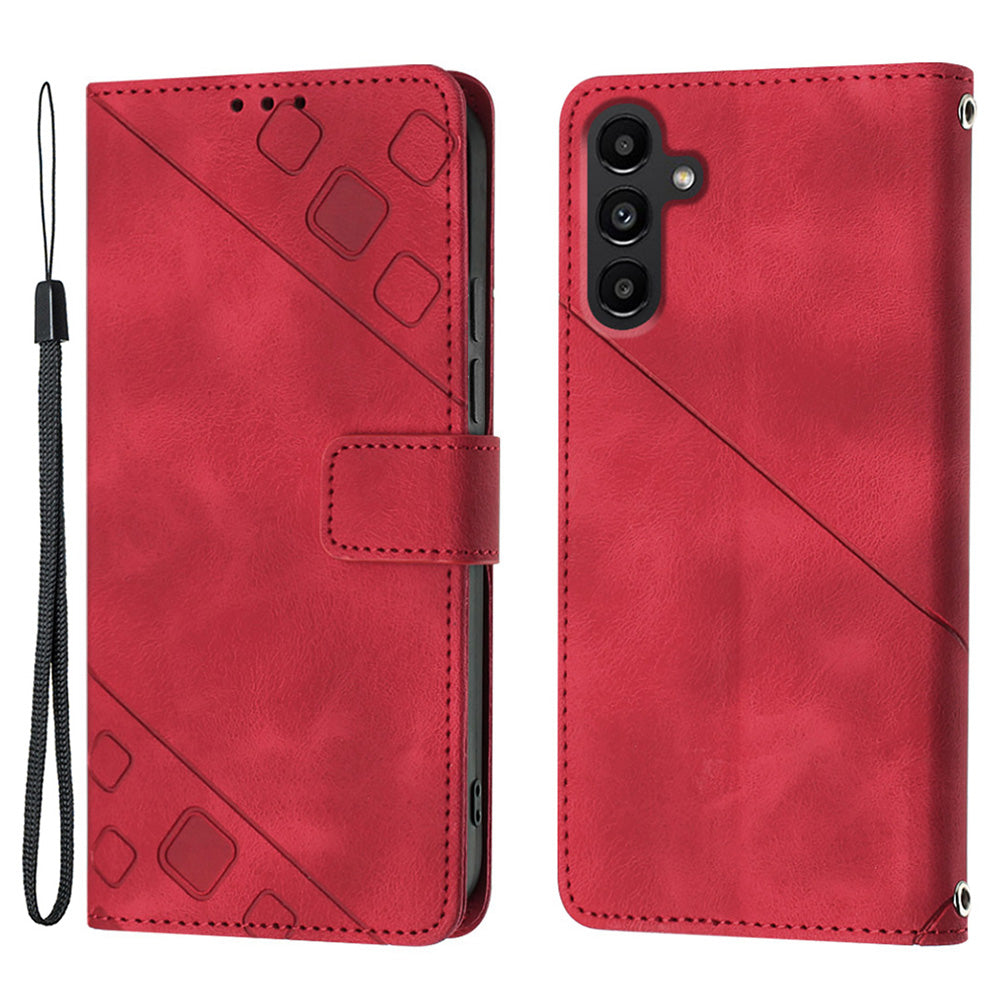 PT005 YB Imprinting Series-6 for Samsung Galaxy A25 5G A24 4G Wallet Case Skin-touch Leather Stand Phone Cover