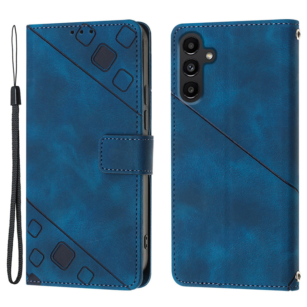 PT005 YB Imprinting Series-6 for Samsung Galaxy A25 5G A24 4G Wallet Case Skin-touch Leather Stand Phone Cover