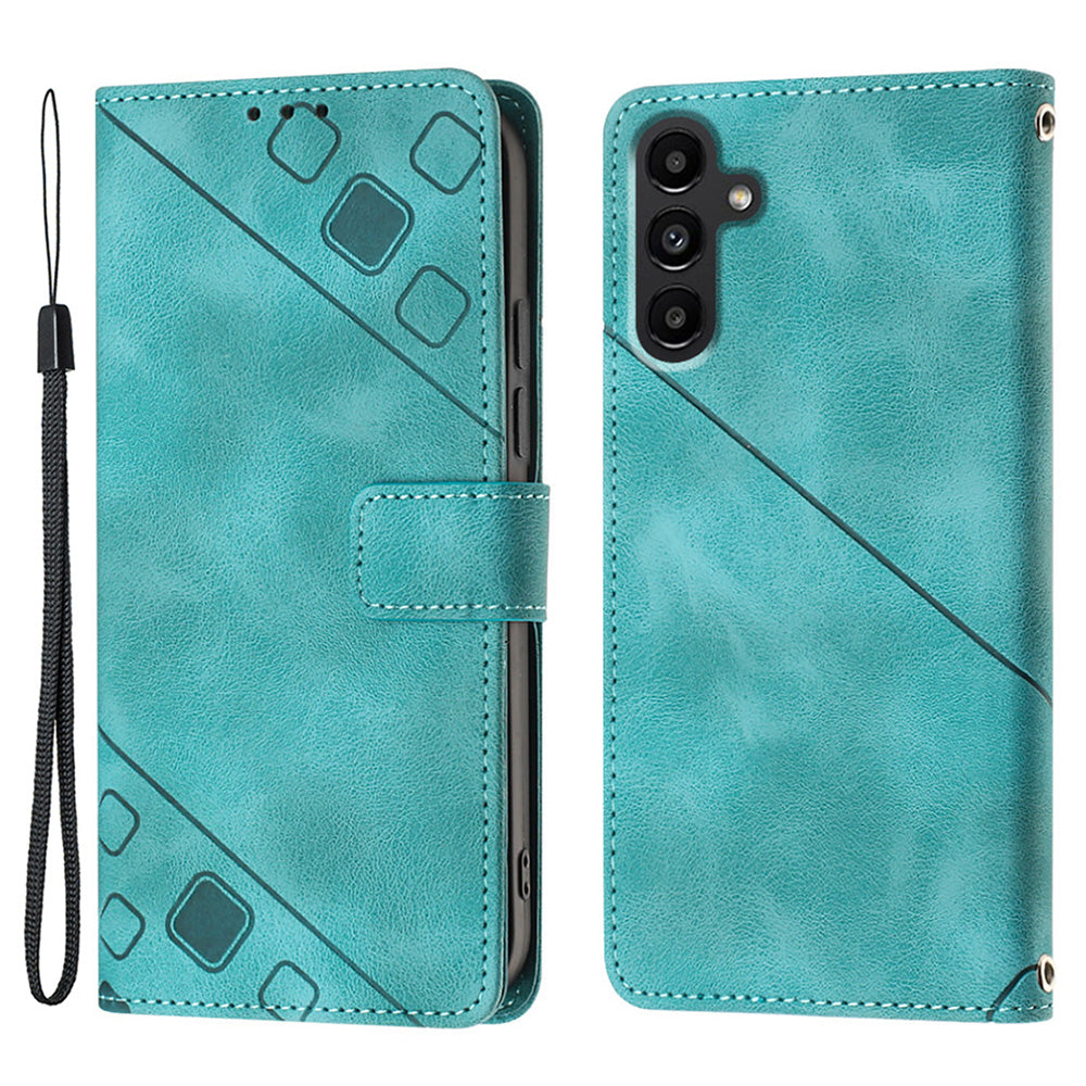 PT005 YB Imprinting Series-6 for Samsung Galaxy A25 5G A24 4G Wallet Case Skin-touch Leather Stand Phone Cover
