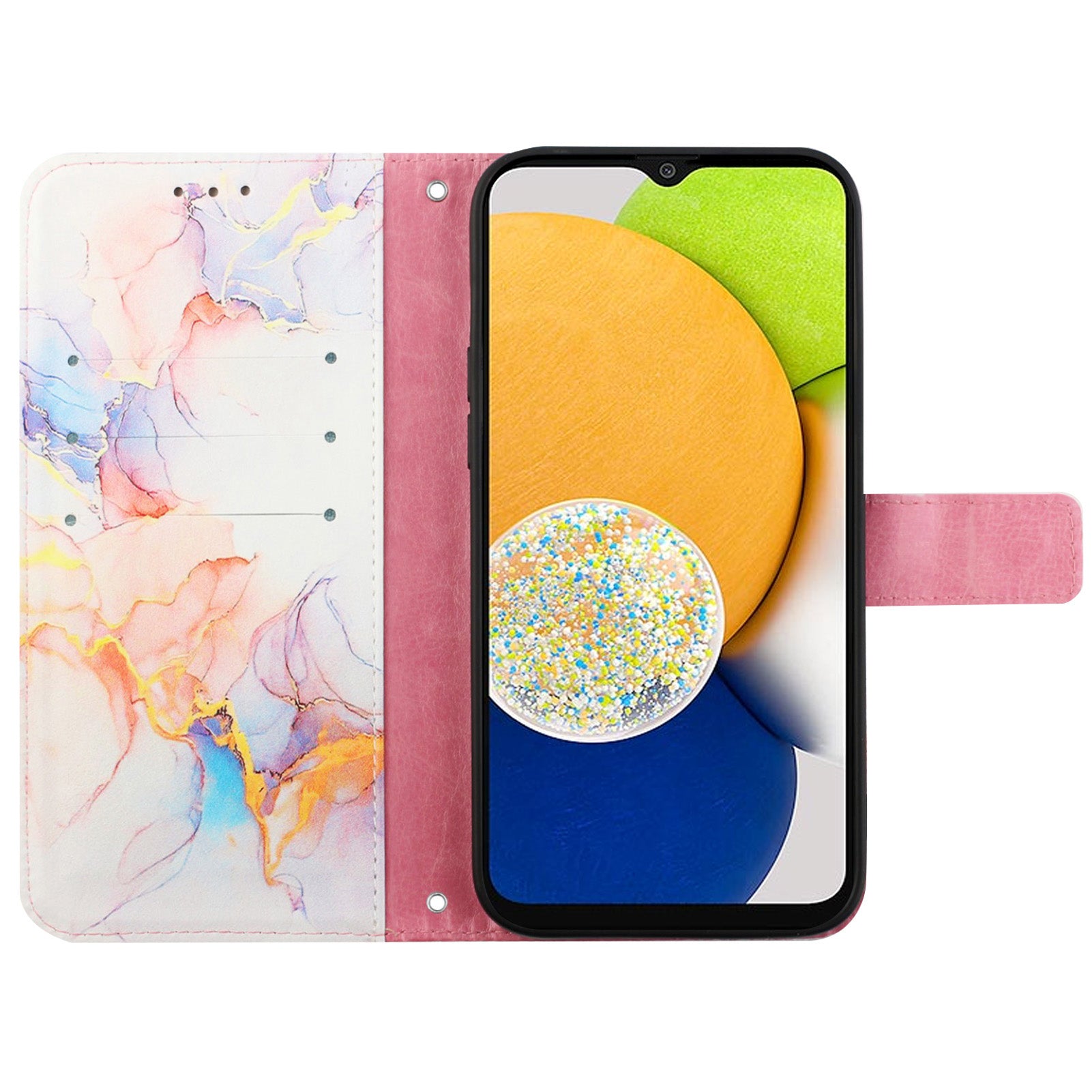 Kožený tisk vzoru YB Series-6 pro Samsung Galaxy A25 5G A24 4G pouzdro na peněženku Kožený stojánek s mramorovým vzorem Kryt telefonu