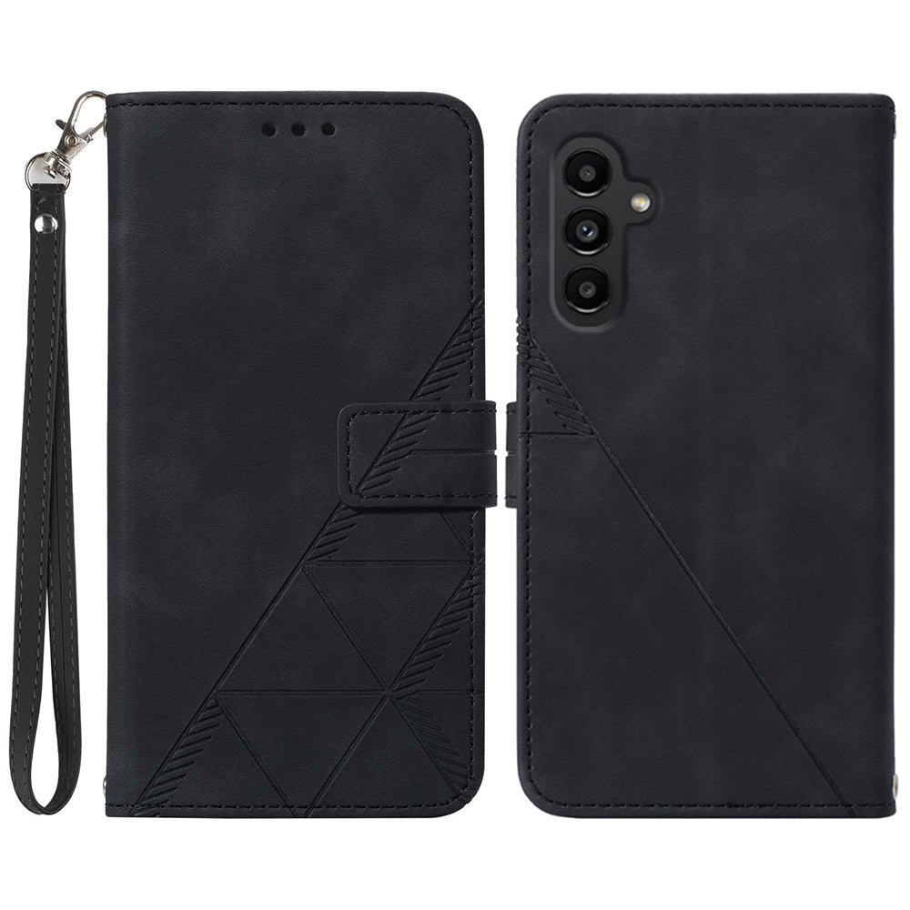 YB Imprinting Series-1 for Samsung Galaxy A25 5G A24 4G Leather Wallet Case Imprinted Stand Phone Cover with Strap