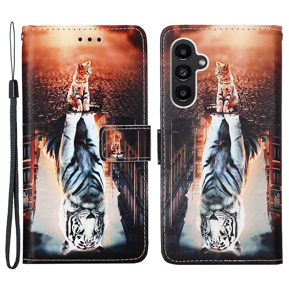 YB Pattern Printing Leather Series-4 for Samsung Galaxy A25 5G A24 4G Flip Phone Case Leather Wallet Stand Cover