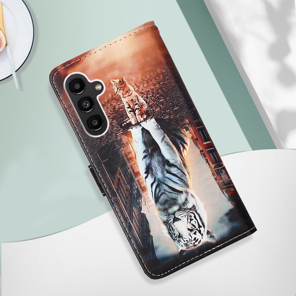 YB Pattern Printing Leather Series-4 for Samsung Galaxy A25 5G A24 4G Flip Phone Case Leather Wallet Stand Cover