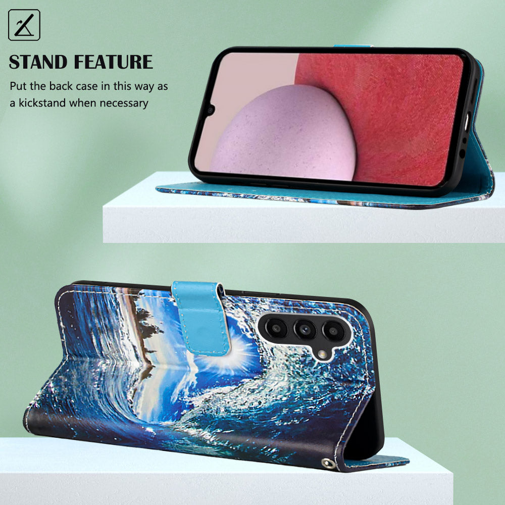 YB Pattern Printing Leather Series-4 for Samsung Galaxy A25 5G A24 4G Flip Phone Case Leather Wallet Stand Cover