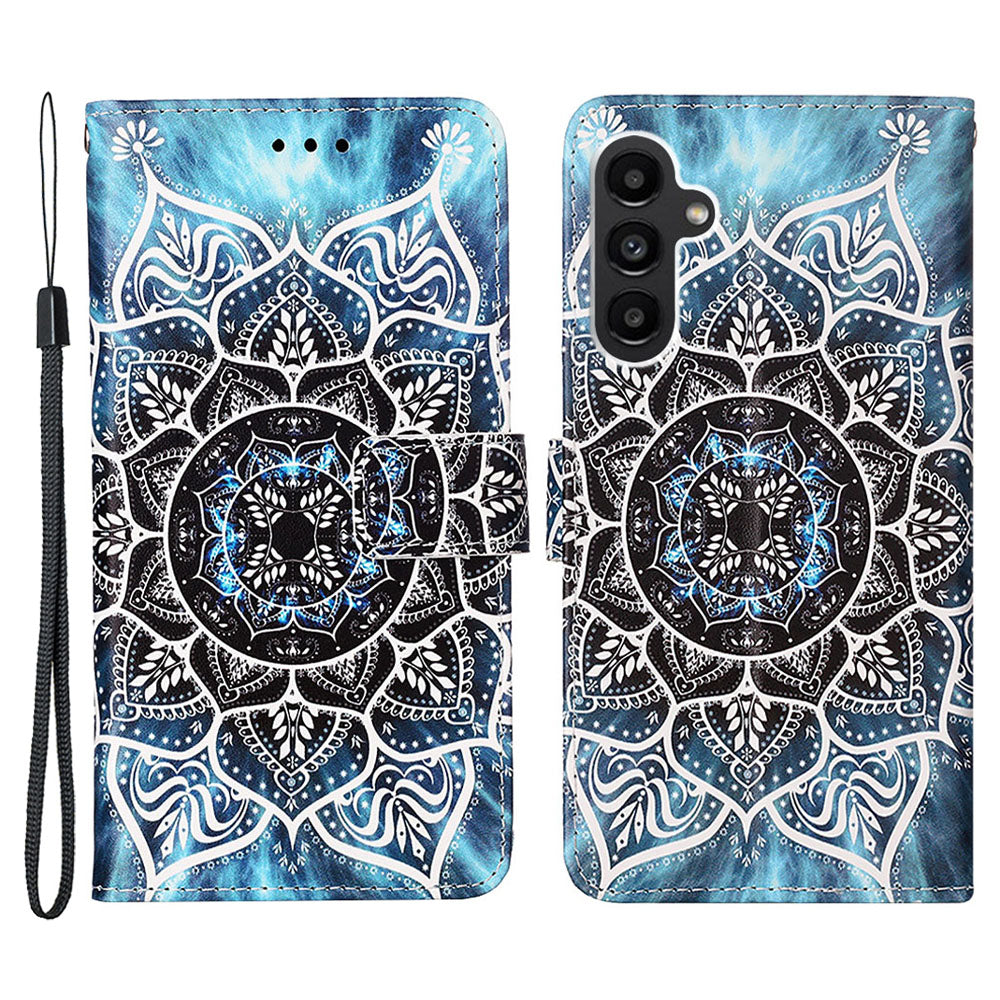 YB Pattern Printing Leather Series-4 for Samsung Galaxy A25 5G A24 4G Flip Phone Case Leather Wallet Stand Cover